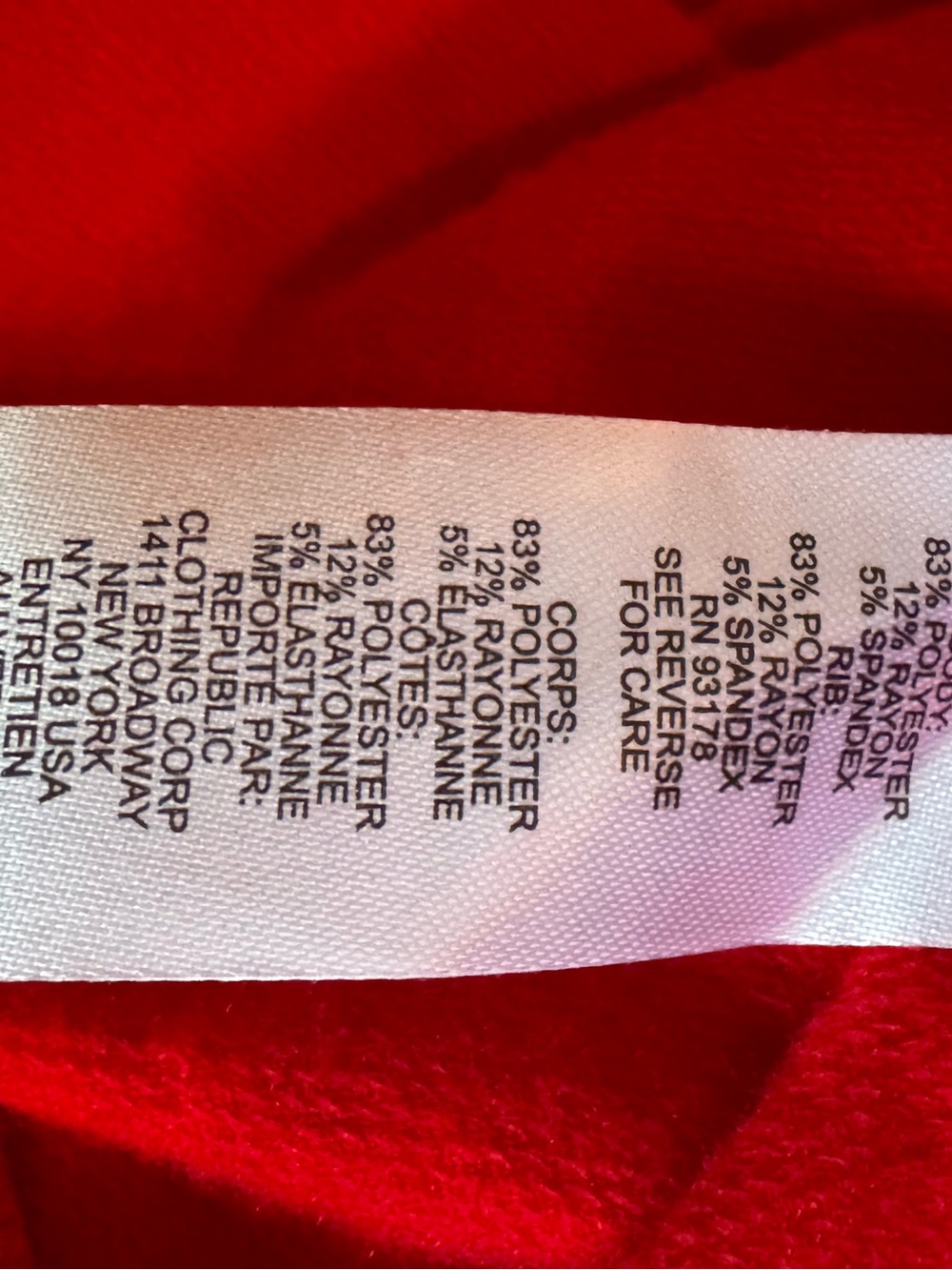 Workshop Republic Clothing Red “Merry” Crewneck Sweatshirt Medium NWT - Picture 7 of 7